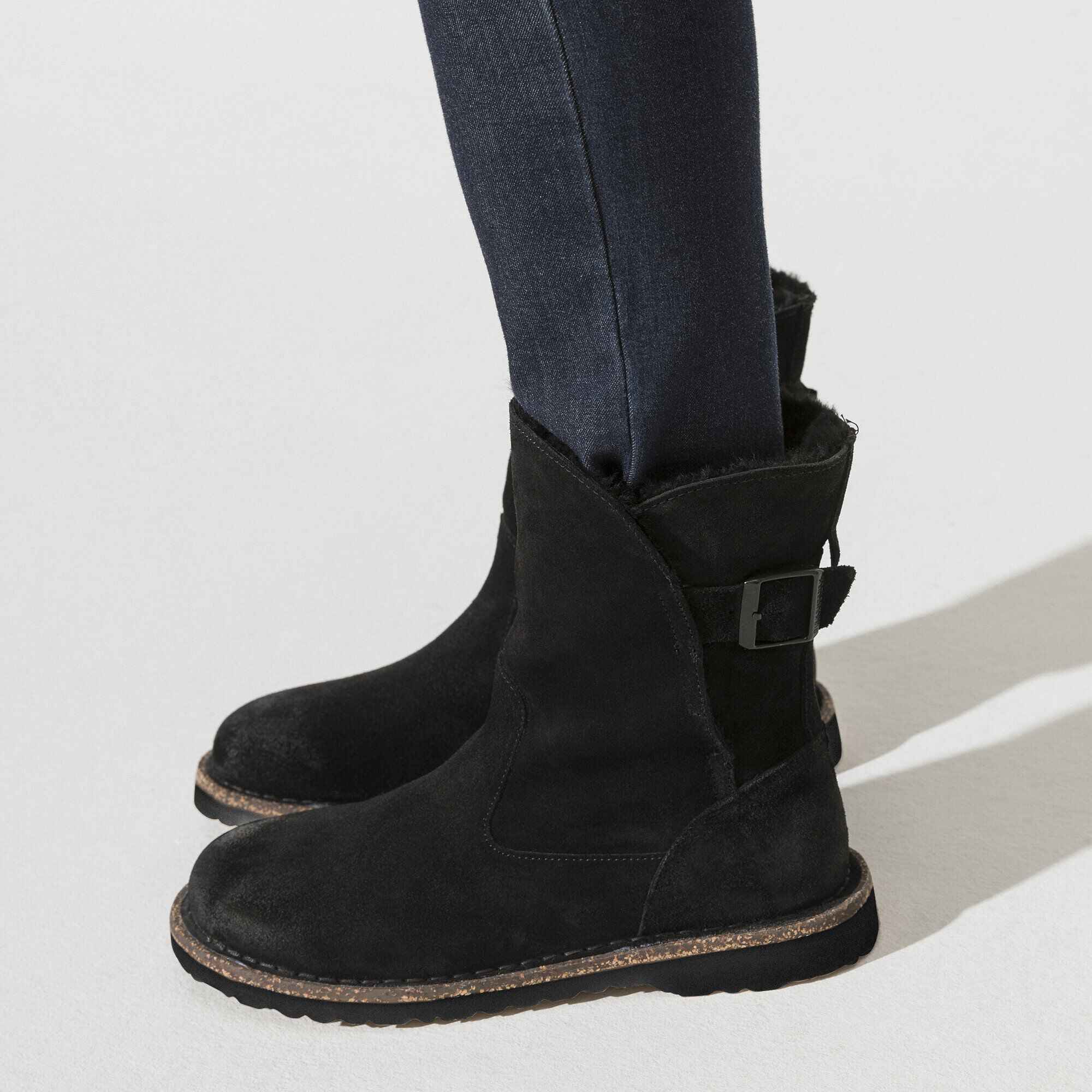 Uppsala Shearling Suede Leather Black - Image 4