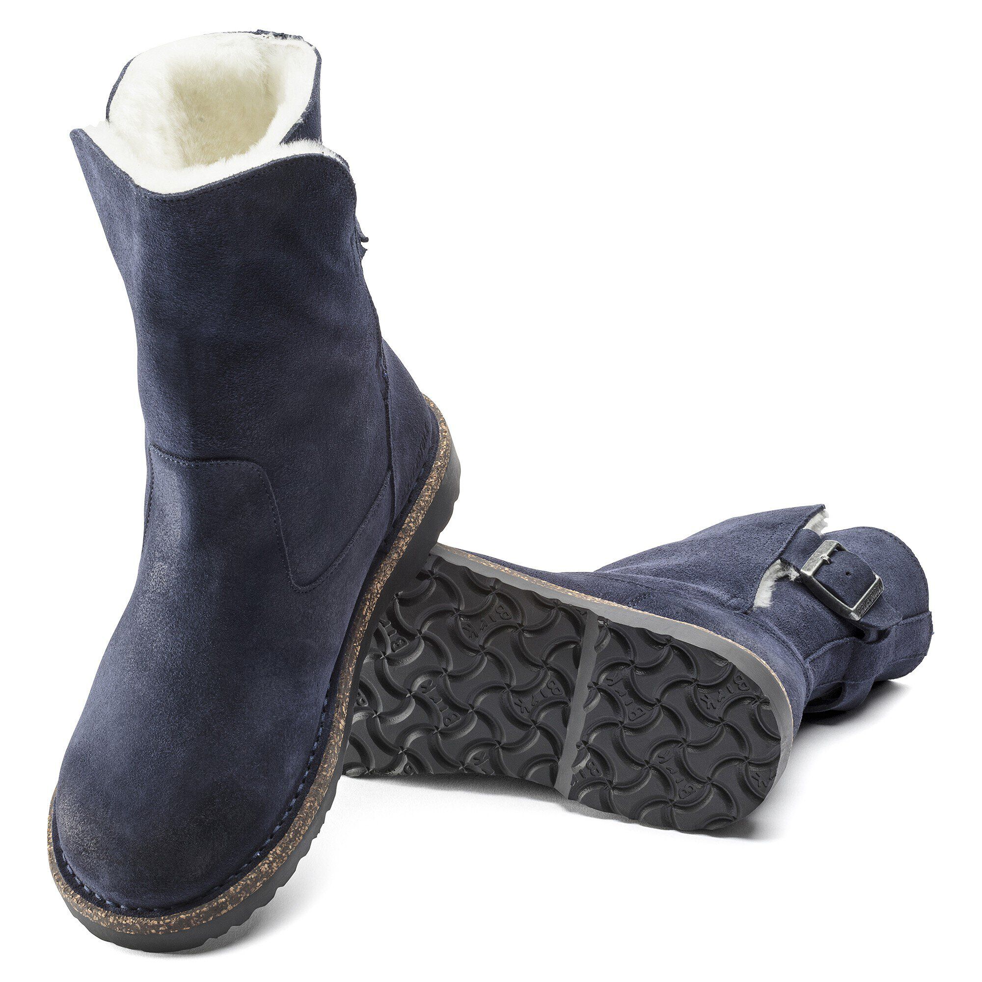 Uppsala Shearling Suede Leather Navy - Image 5