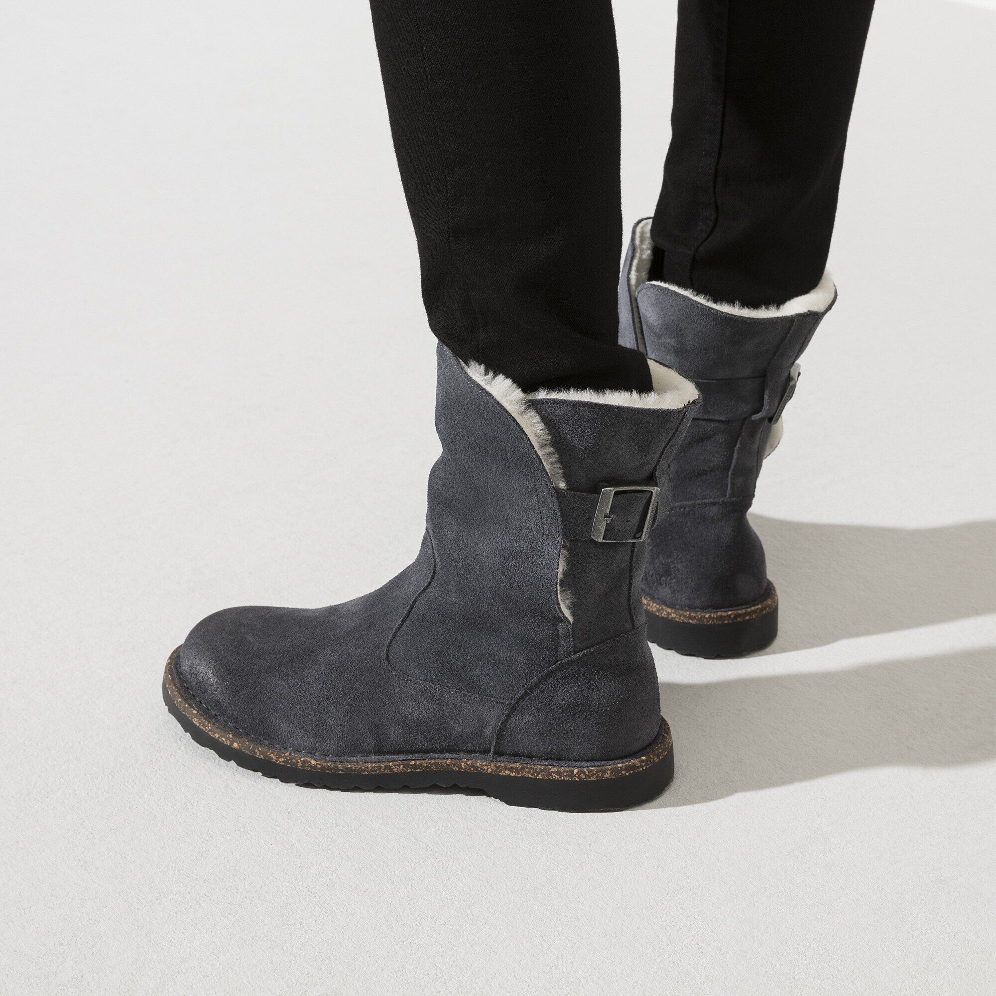 Uppsala Shearling Suede Leather Graphite - Image 9