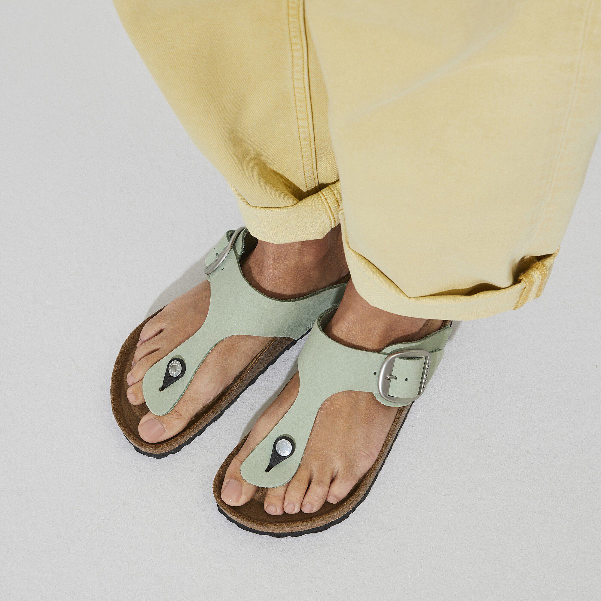 Gizeh Big Buckle Nubuck Leather Matcha - Image 7