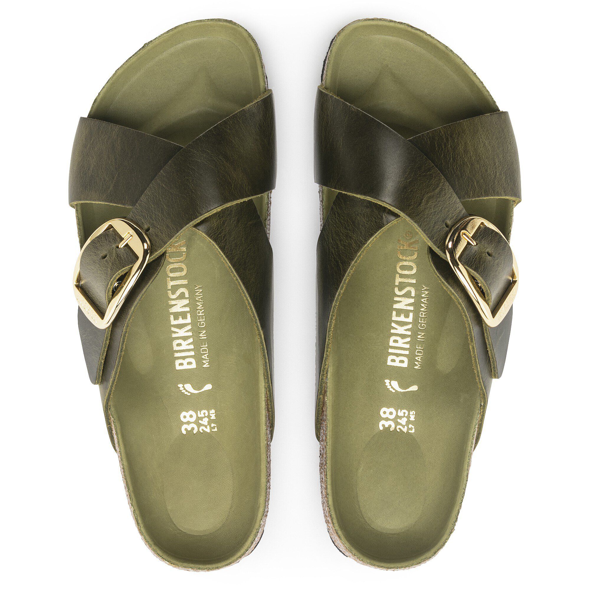 Alternative view of Siena Big Buckle Oiled Leather Olive Green