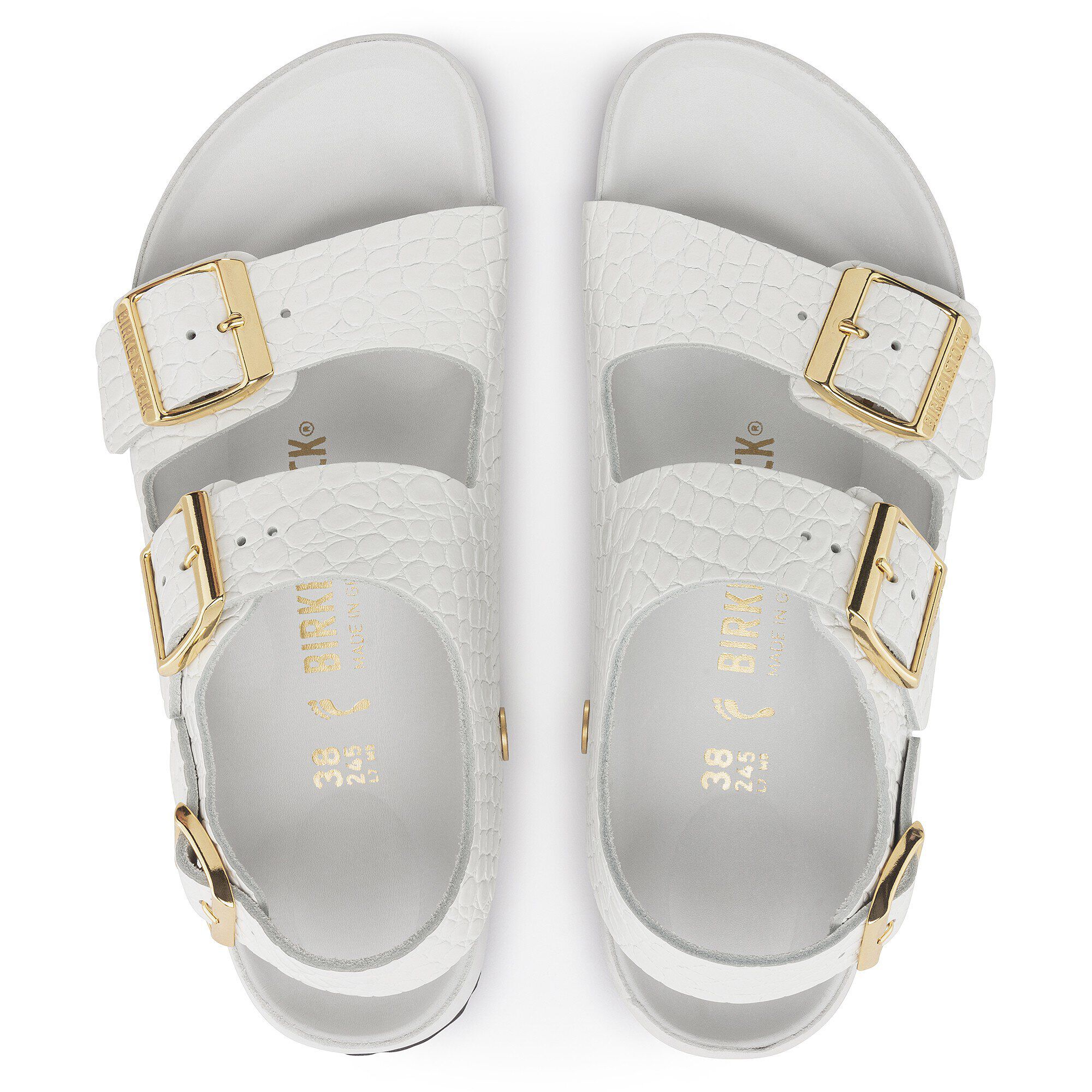 Alternative view of Milano Embossed Leather Emboss White