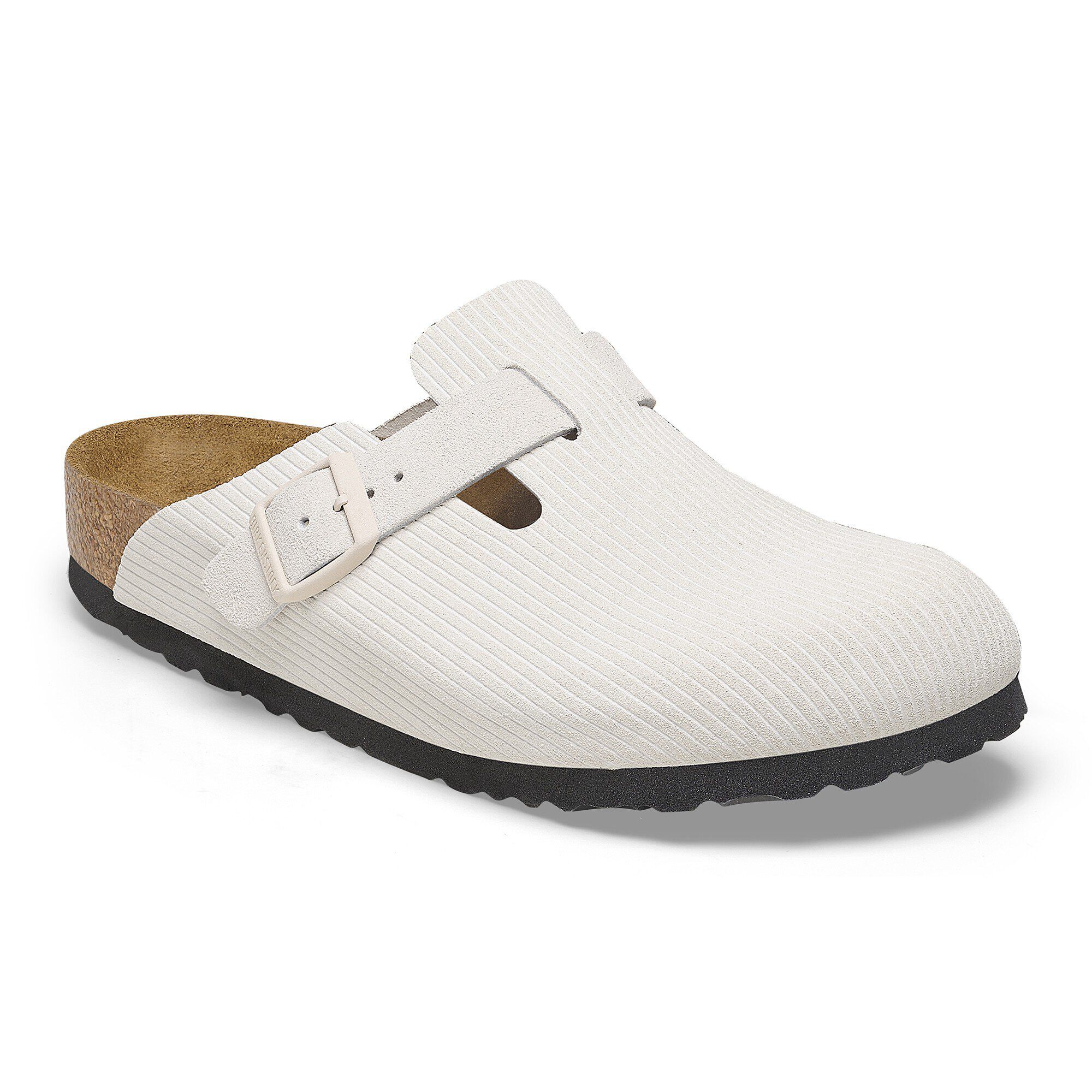 Boston Suede Leather Corduroy Antique White