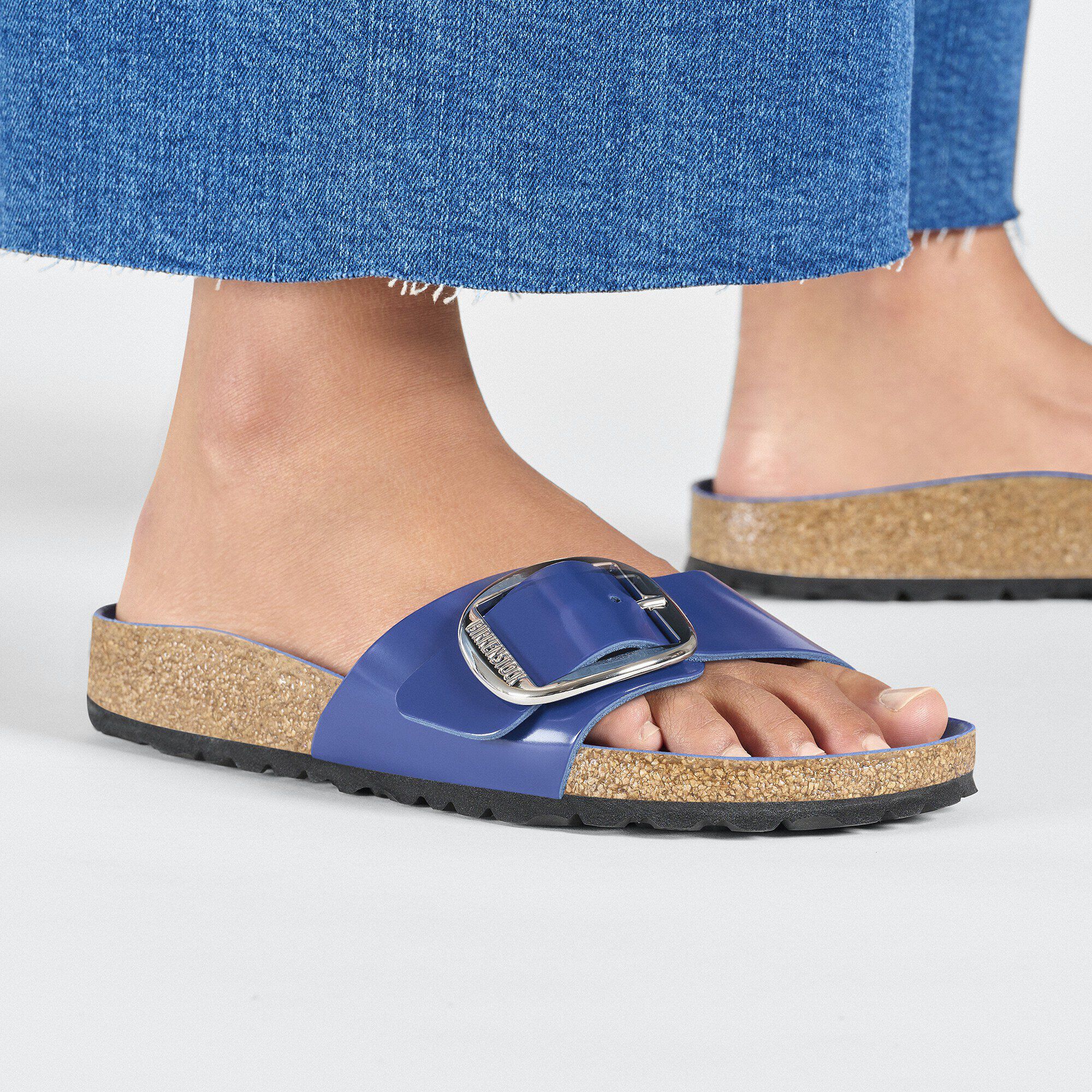 Madrid Big Buckle Natural Leather Patent - Image 6