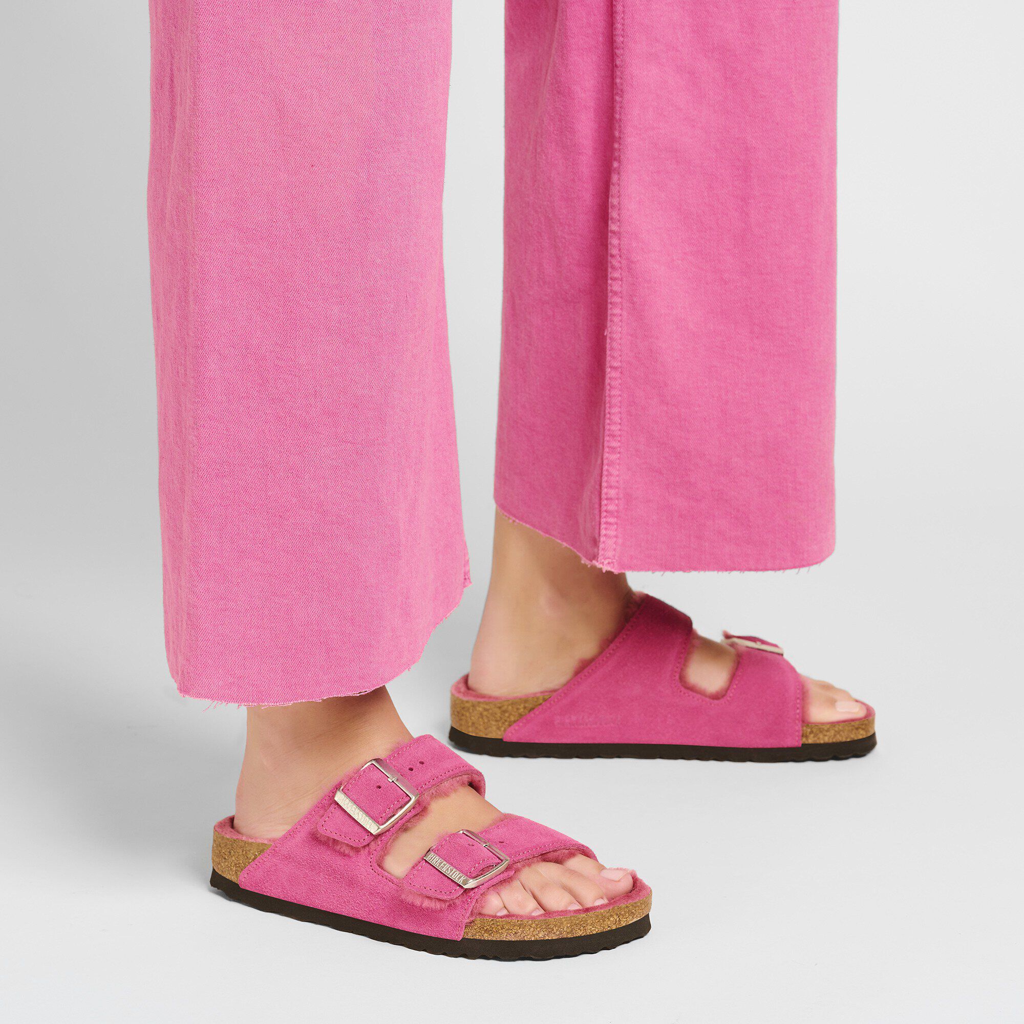 Arizona Shearling Suede Leather-Shearling Fuchsia Tulip - Image 4
