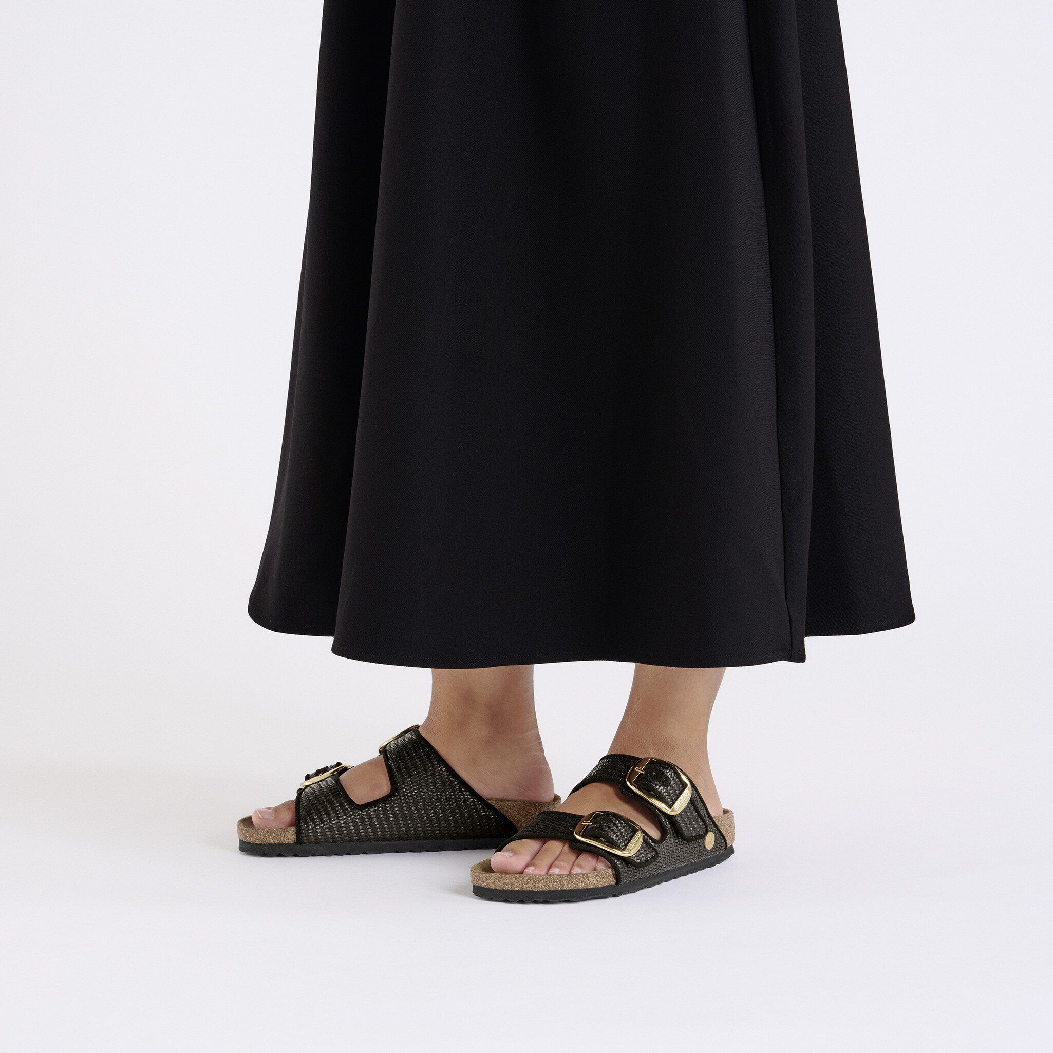 Arizona Big Buckle Textile Raffia Black - Image 4