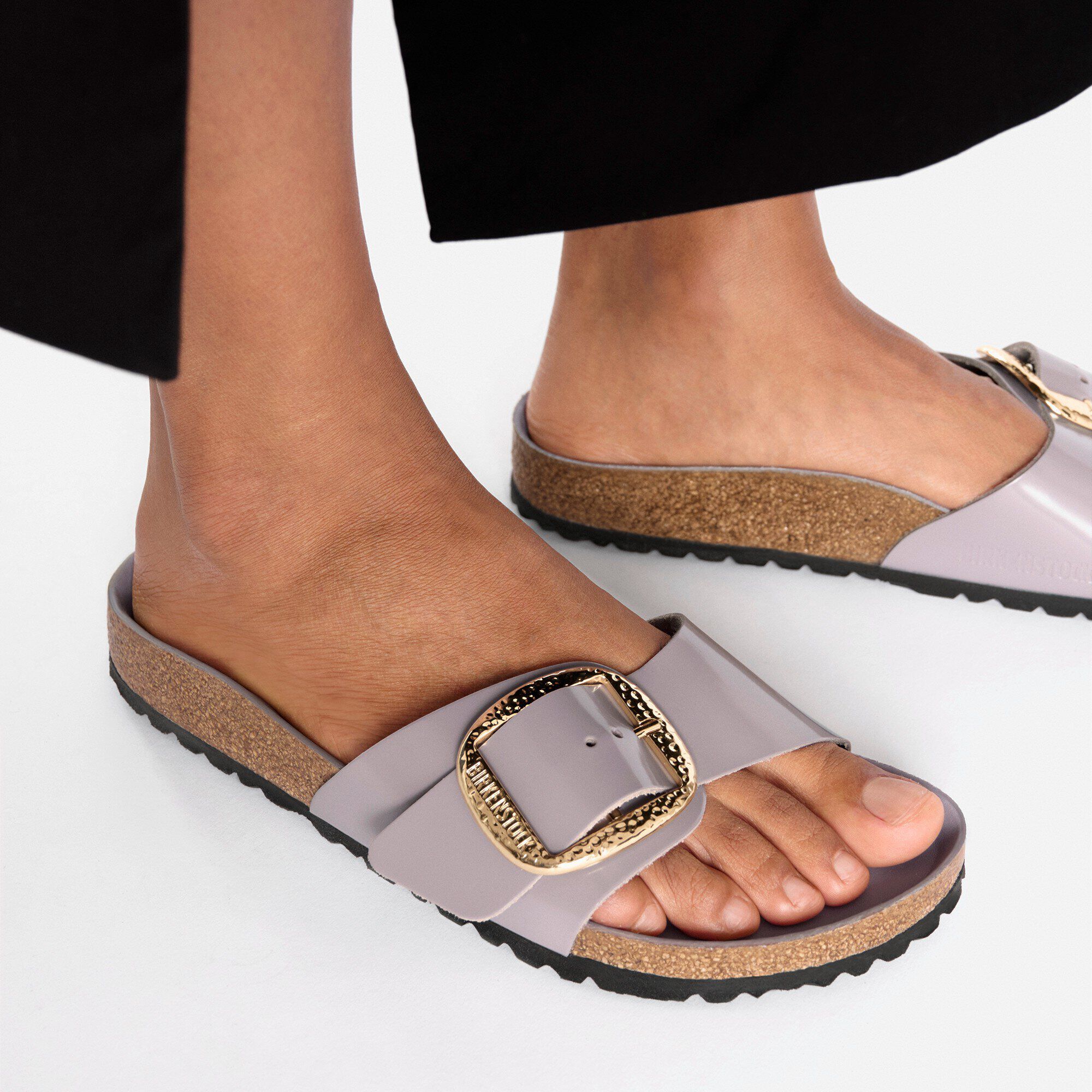 Madrid Big Buckle Natural Leather Patent - Image 6