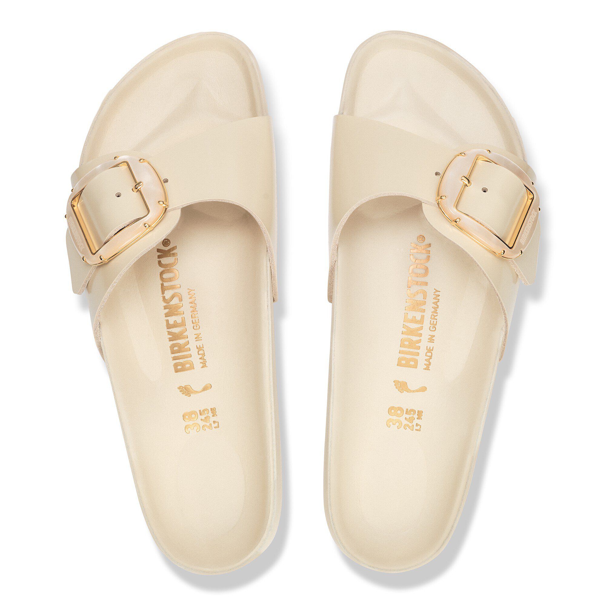 Alternative view of Madrid Big Buckle Pearl Natural Leather Patent